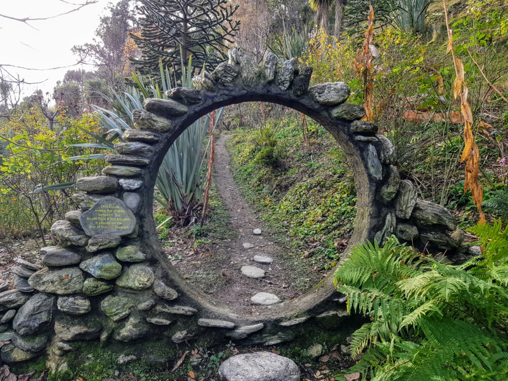 Stone circle across garden path at Little Paradise Lodge